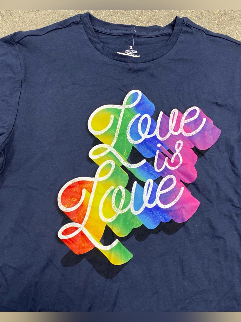 NWT Target Pride Short Sleeve 'Love is Love' T-Shirt in Navy Blue size Small